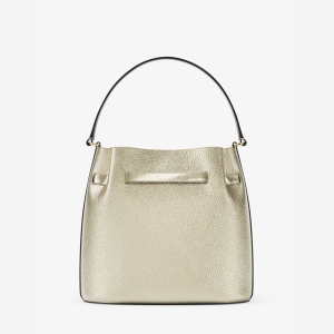 Michael Kors Outlet Carson Medium Metallic Convertible Bucket Crossbody Bag - Image 4