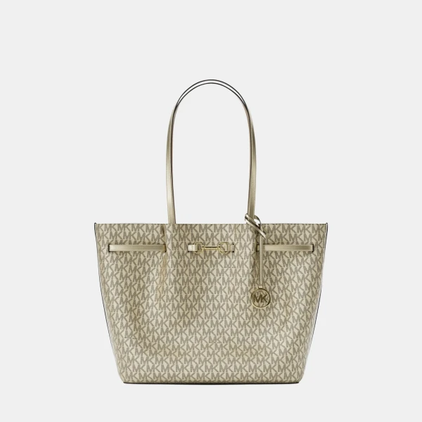 Carson Large Metallic Signature Logo Tote Bag