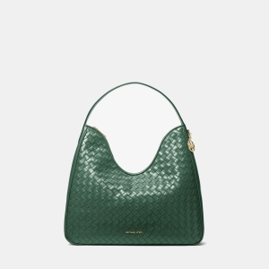 Michael Kors Outlet Nayla Medium Woven Shoulder Bag - MOSS