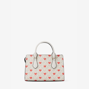 Michael Kors Outlet Sheila Small Embellished Signature Logo Satchel - LT CRM MULTI - Image 4