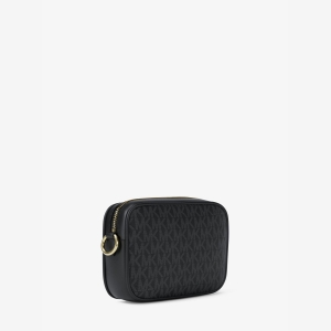 Michael Kors Outlet Jet Set Small Signature Logo Camera Crossbody Bag - BLACK - Image 6