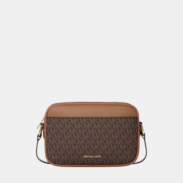 Michael Kors Outlet Jet Set Travel Large Signature logo Camera Crossbody Bag