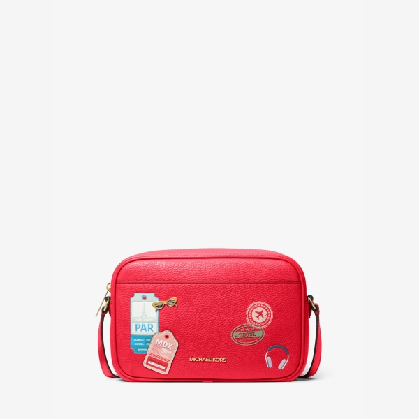 Jet Set Large Embellished Camera Crossbody Bag - DK SANGRIA