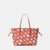 Michael Kors Outlet Voyager Large Printed Signature Logo Tote Bag - DK SANGRIA