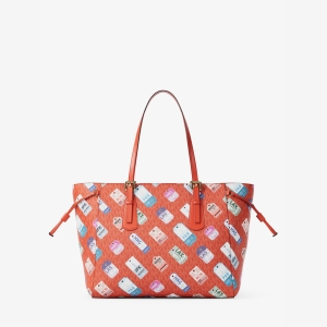 Michael Kors Outlet Voyager Large Printed Signature Logo Tote Bag - DK SANGRIA - Image 4