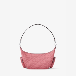 Michael Kors Outlet Merritt Small Signature Logo Convertible Shoulder Bag - HIBISCUS - Image 4