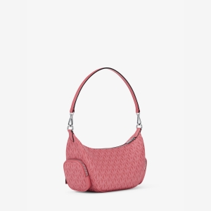 Michael Kors Outlet Merritt Small Signature Logo Convertible Shoulder Bag - HIBISCUS - Image 6