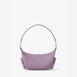 Michael Kors Outlet Merritt Small Signature Logo Convertible Shoulder Bag - LT QUARTZ - Image 4