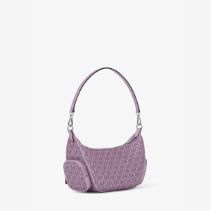 Michael Kors Outlet Merritt Small Signature Logo Convertible Shoulder Bag - LT QUARTZ - Image 6