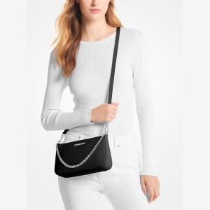 Michael Kors Outlet Jet Set Medium Saffiano Leather Crossbody Bag - Image 4
