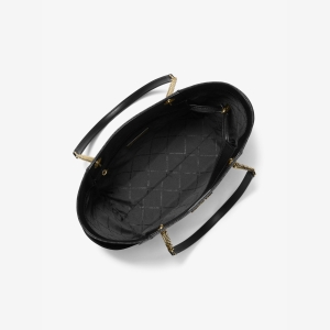 Jet Set Large Signature Logo Shoulder Bag - BLACK - Image 3