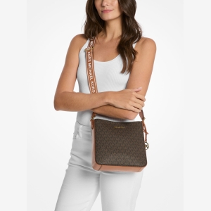 Michael Kors Outlet Jet Set Travel Small Signature Logo Messenger Bag - Image 5