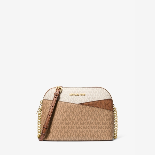 Jet Set Travel Medium Color-Block Signature Logo Crossbody Bag
