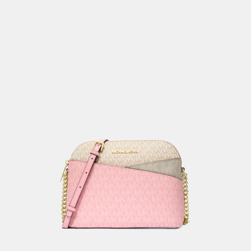 Jet Set Travel Medium Color-Block Signature Logo Crossbody Bag