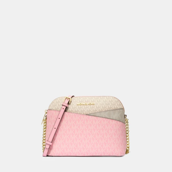 Jet Set Travel Medium Color-Block Signature Logo Crossbody Bag