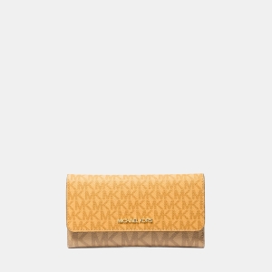 Michael Kors Outlet Jet Set Large Signature Logo Tri-Fold Wallet