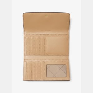 Michael Kors Outlet Jet Set Large Signature Logo Tri-Fold Wallet - HONEYWHEAT MULTI - Image 3