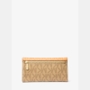 Michael Kors Outlet Jet Set Large Signature Logo Tri-Fold Wallet - HONEYWHEAT MULTI - Image 4