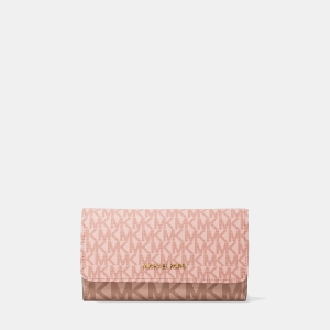 Jet Set Large Signature Logo Tri-Fold Wallet - Pwd Blsh Mlt