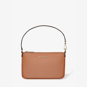 Michael Kors Outlet Jet Set Small Pebbled Leather Convertible Wristlet - Image 6