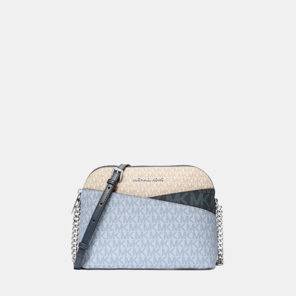 Jet Set Travel Color-Block Signature Logo Crossbody Bag