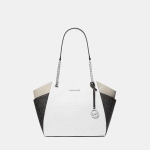 Jet Set Large Color-Block Signature Logo Shoulder Bag