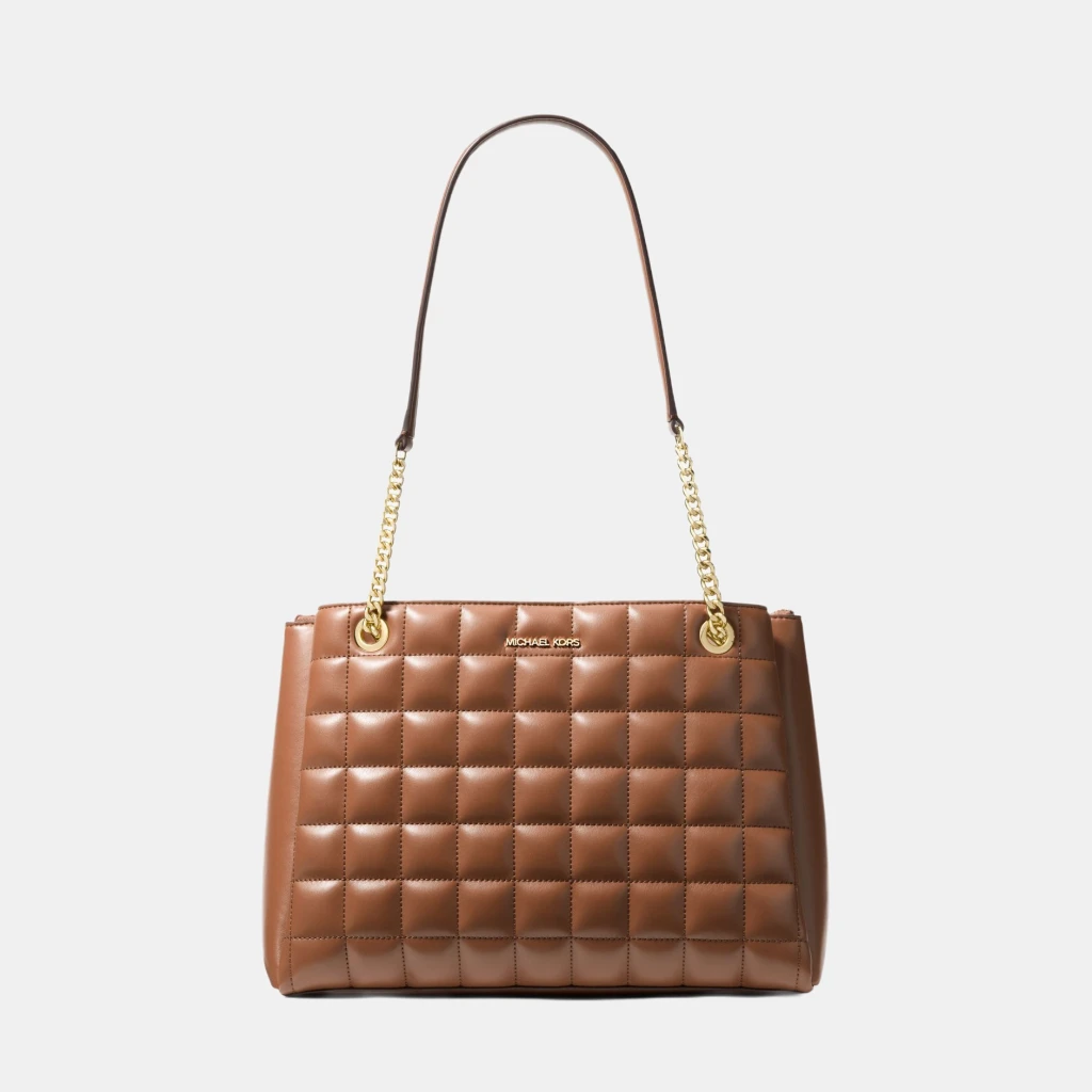 Michael Kors Outlet Soho Medium Quilted Tote Bag - LUGGAGE