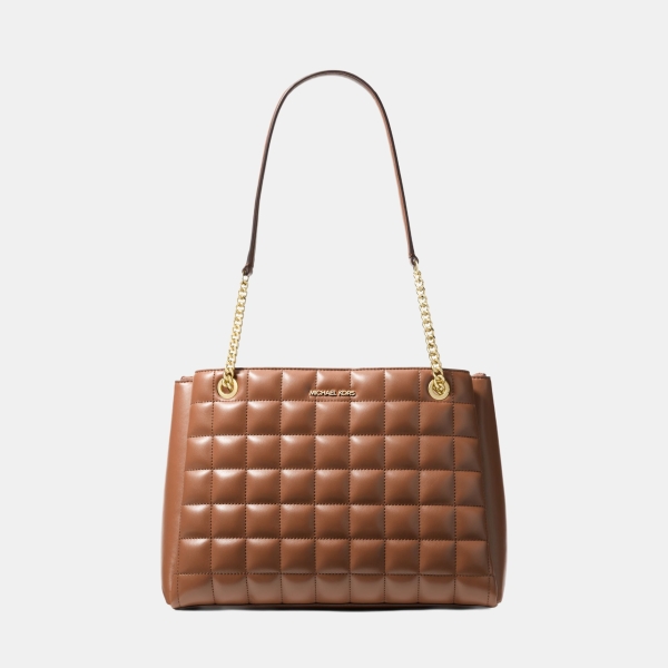 Michael Kors Outlet Soho Medium Quilted Tote Bag - LUGGAGE