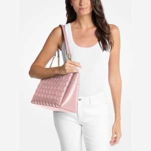 Michael Kors Outlet Soho Medium Quilted Tote Bag - POWDER BLUSH - Image 4
