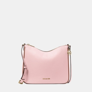 Michael Kors Outlet Nayla Medium Pebbled Leather Messenger Bag - POWDER BLUSH