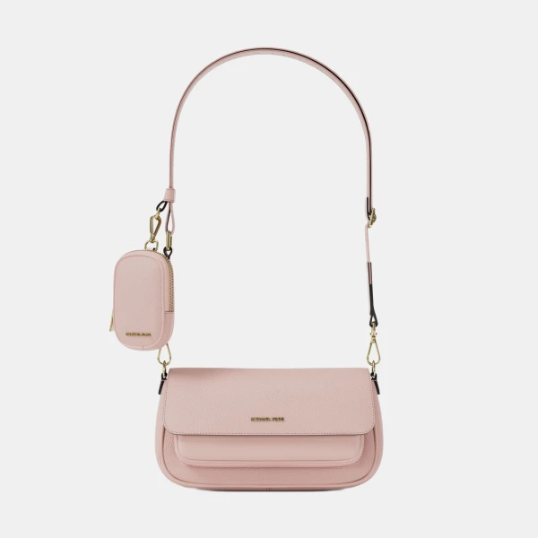 Michael Kors Outlet Jet Set Travel Small Pebbled Leather Crossbody Bag With Pouch - POWDER BLUSH