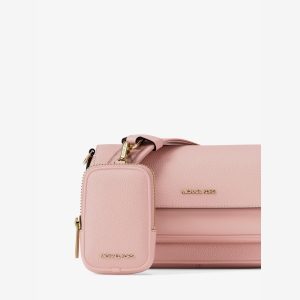 Michael Kors Outlet Jet Set Travel Small Pebbled Leather Crossbody Bag With Pouch - POWDER BLUSH - Image 7