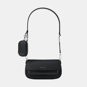 Michael Kors Outlet Jet Set Travel Small Pebbled Leather Crossbody Bag With Pouch - BLACK
