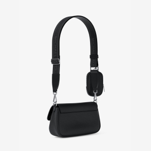 Michael Kors Outlet Jet Set Travel Small Pebbled Leather Crossbody Bag With Pouch - BLACK - Image 4