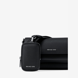 Michael Kors Outlet Jet Set Travel Small Pebbled Leather Crossbody Bag With Pouch - BLACK - Image 7