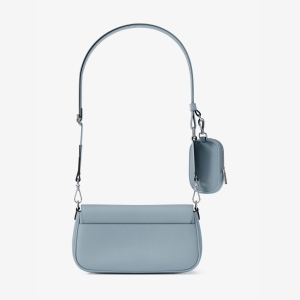 Michael Kors Outlet Jet Set Travel Small Pebbled Leather Crossbody Bag With Pouch - PALE OCEAN - Image 6