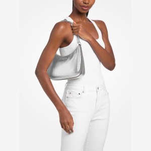 Michael Kors Outlet Jet Set Travel Large Metallic Convertible Crossbody Bag - Image 4