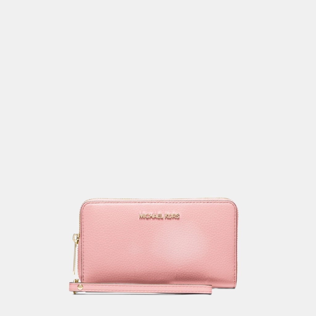 Michael Kors Outlet Large Pebbled Leather Smartphone Wristlet