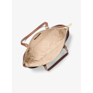Charlotte Large Logo and Leather Top-Zip Tote Bag - Vanilla - Image 3