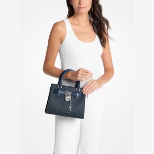 Michael Kors Outlet Hamilton Small Signature Logo Satchel - Image 4