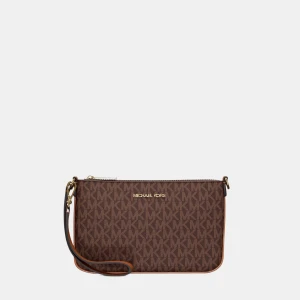 Jet Set Small Signature Logo Convertible Wristlet - Brown
