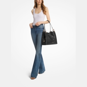 Michael Kors Outlet Christina Large Pebbled Leather Shoulder Bag - Image 4