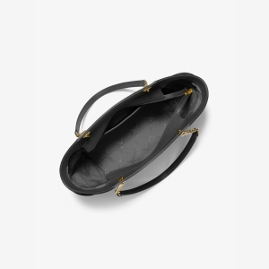 Michael Kors Outlet Jet Set Large Saffiano Leather Shoulder Bag - BLACK - Image 3