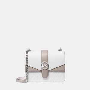 Michael Kors Outlet Greenwich Small Color-Block Signature Logo Crossbody Bag