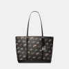 Michael Kors Outlet Jet Set Large Printed Signature Logo Tote Bag - BLACK