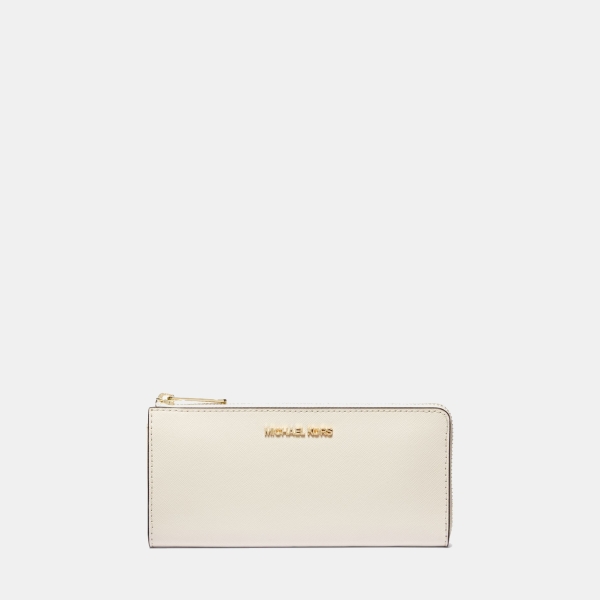 Michael Kors Outlet Jet Set Travel Large Saffiano Leather Quarter-Zip Wallet
