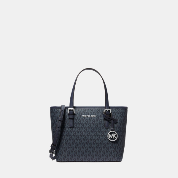 Michael Kors Outlet Jet Set Travel Extra-Small Logo Top-Zip Tote Bag - NAVY