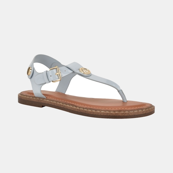 Tommy Hilfiger Women's Bennia Flat Thong Sandals - Light Blue Patent