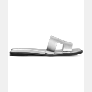 DKNY Women's Columba Slide Flat Sandals - Silver Metallic - Image 3