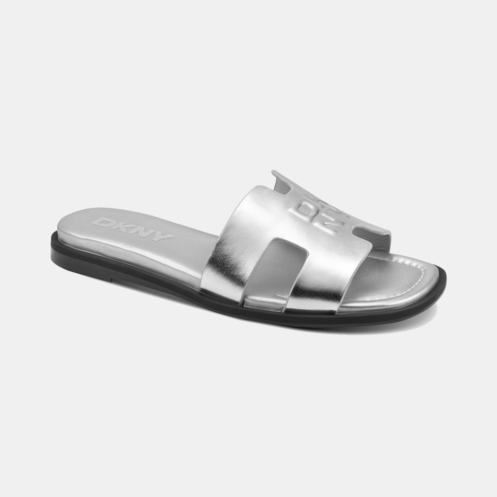DKNY Women's Columba Slide Flat Sandals - Silver